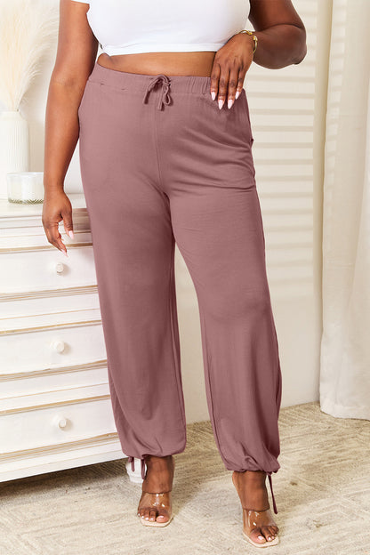 Basic Bae Full Size Soft Rayon Drawstring Waist Pants with Pockets - UrbanEthereal