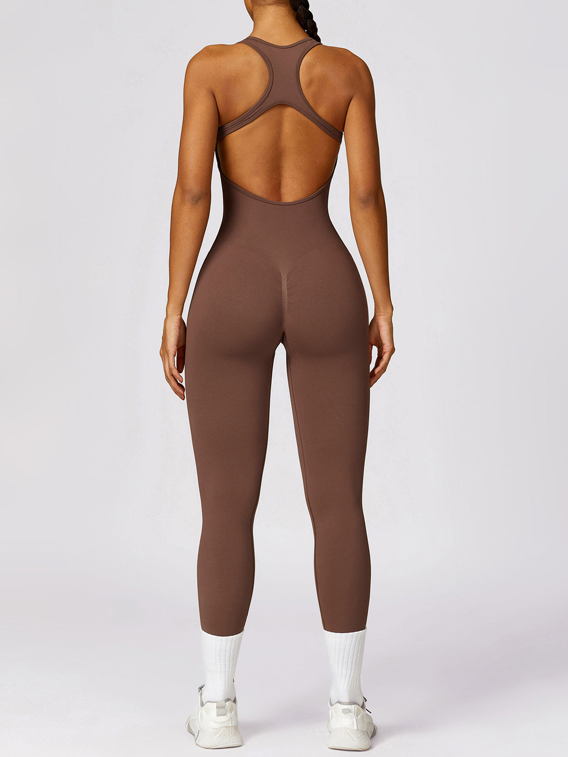 Basic Bae Sleeveless Cutout Racerback Active Jumpsuit - UrbanEthereal