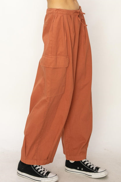 HYFVE Drawstring Cargo Wide Leg Pants - UrbanEthereal