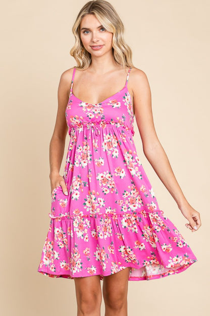 Culture Code Full Size Floral Ruffled Cami Dress - UrbanEthereal
