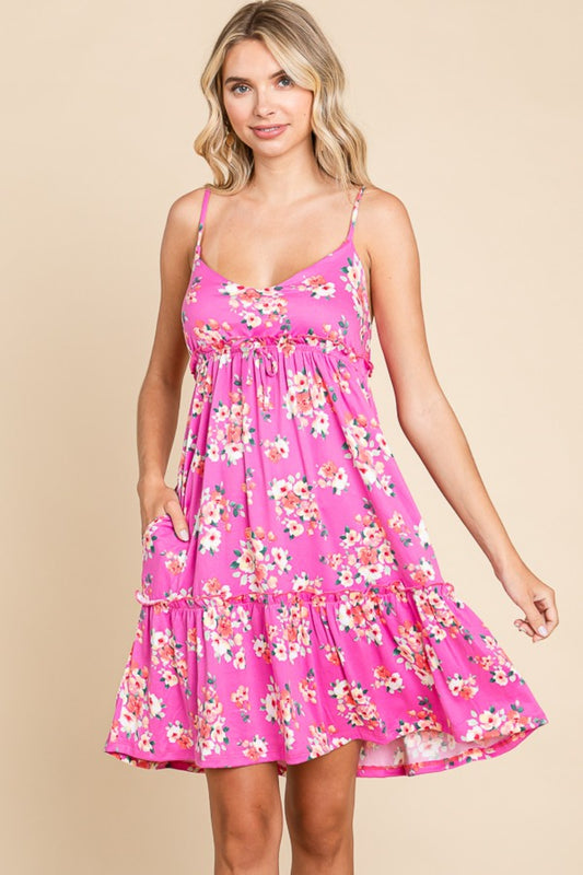 Culture Code Full Size Floral Ruffled Cami Dress - UrbanEthereal