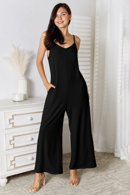 Basic Bae Full Size Spaghetti Strap V-Neck Jumpsuit - UrbanEthereal