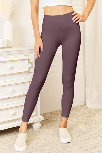 Double Take Wide Waistband Sports Leggings - UrbanEthereal
