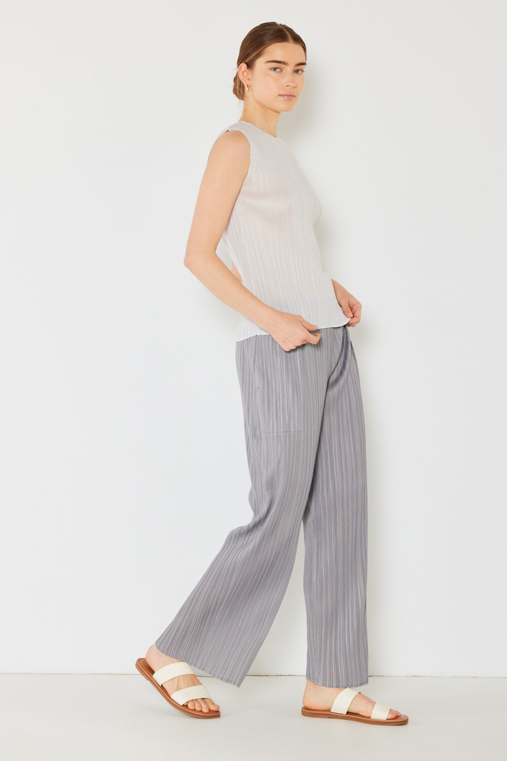 Marina West Swim Pleated Elastic-Waist Straight Pants - UrbanEthereal