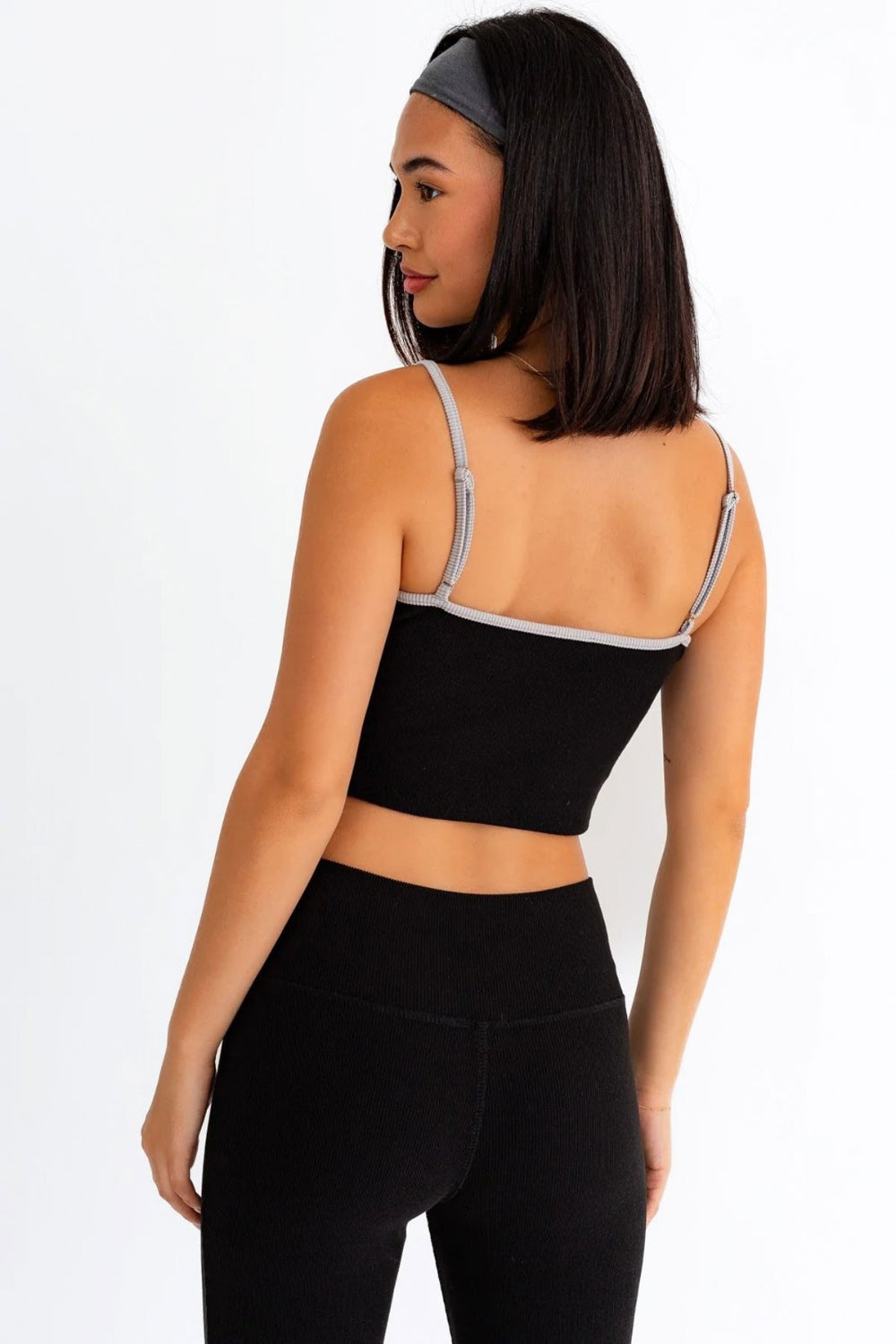 Le Lis Ribbed Crop Cami and High Waist Brushed Leggings Set - UrbanEthereal
