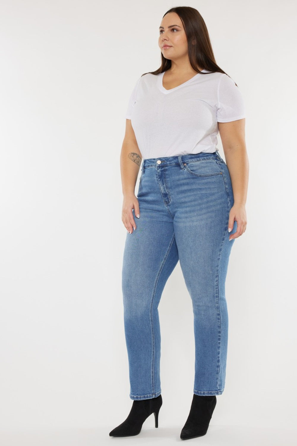 Kancan Full Size Cat's Whiskers High Waist Jeans - UrbanEthereal