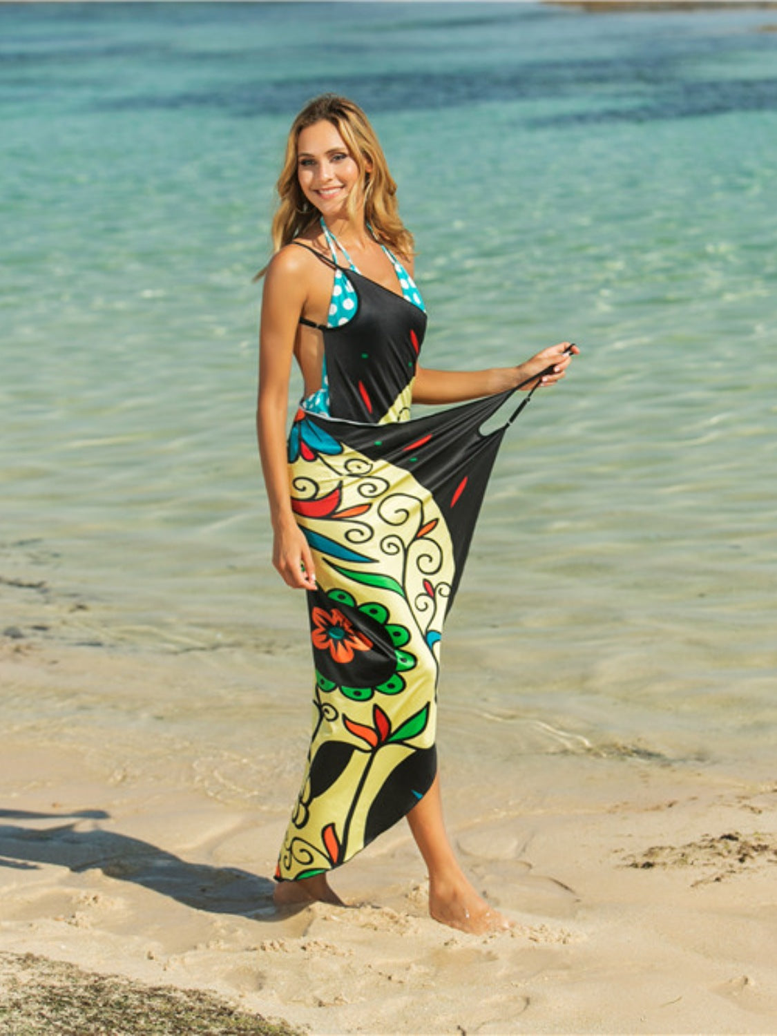 Printed Spaghetti Strap Cover Up - UrbanEthereal