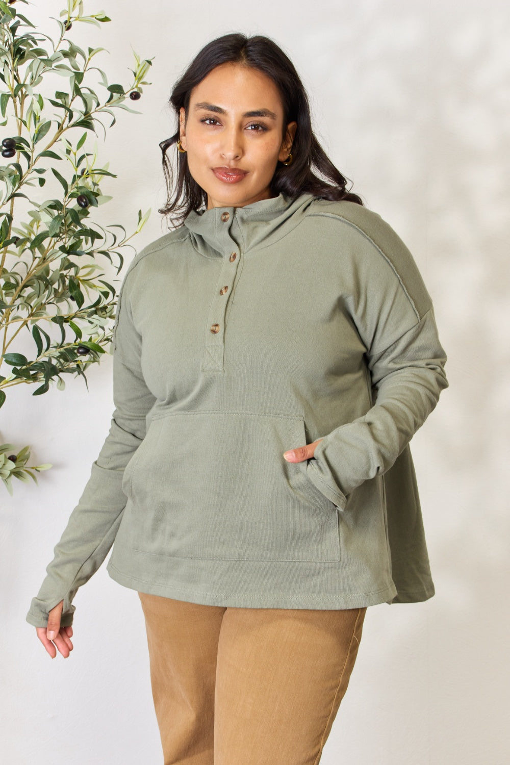 Culture Code Full Size Half Button Hoodie - UrbanEthereal