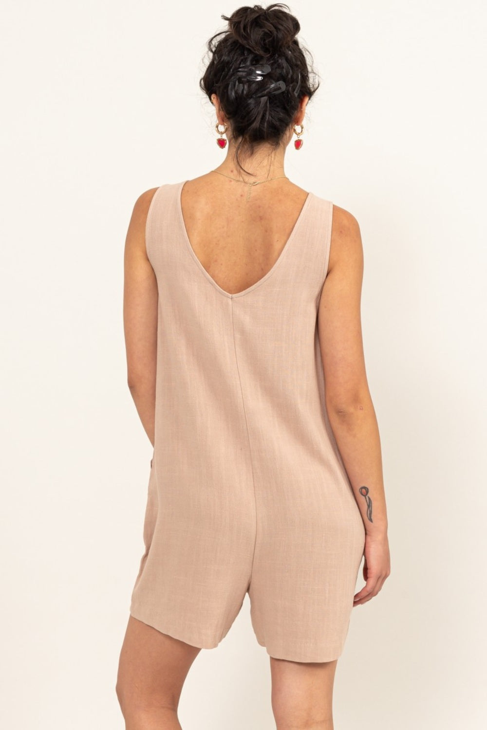 HYFVE V-Neck Sleeveless Romper with Pockets - UrbanEthereal