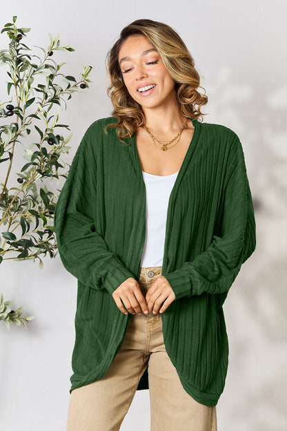Basic Bae Full Size Ribbed Cocoon Cardigan - UrbanEthereal