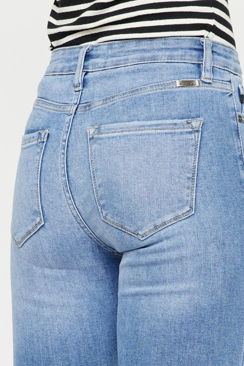 Kancan Distressed Cat's Whiskers Button Fly Jeans - UrbanEthereal