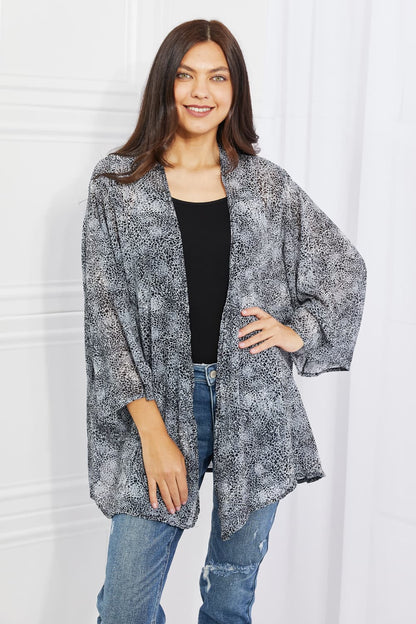 Melody Full Size Snake Print Chiffon Kimono - UrbanEthereal