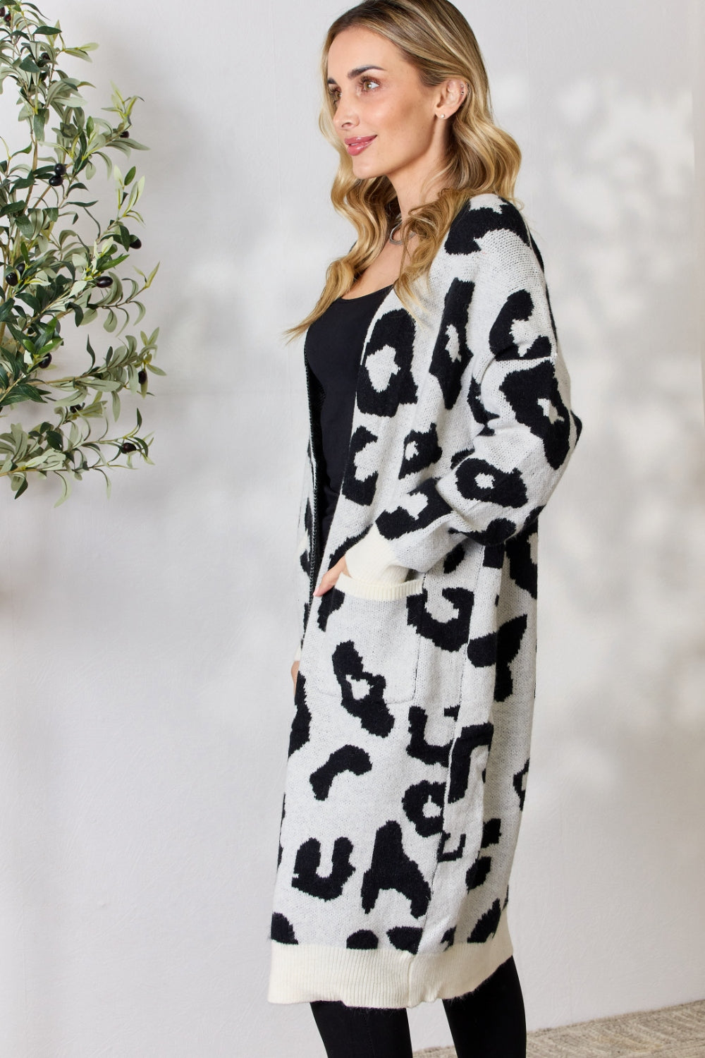 BiBi Leopard Open Front Cardigan - UrbanEthereal