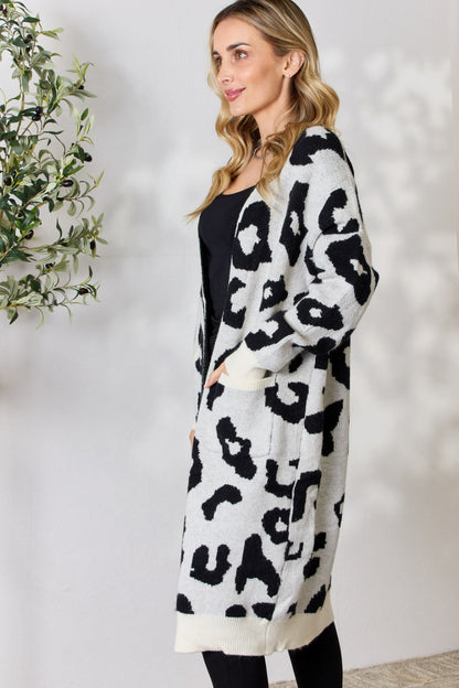 BiBi Leopard Open Front Cardigan - UrbanEthereal