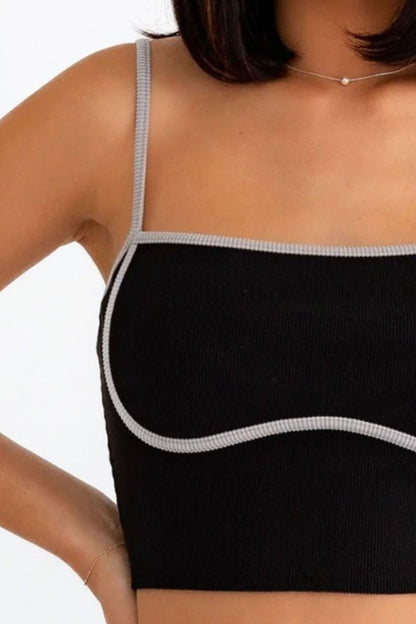 Le Lis Ribbed Crop Cami and High Waist Brushed Leggings Set - UrbanEthereal