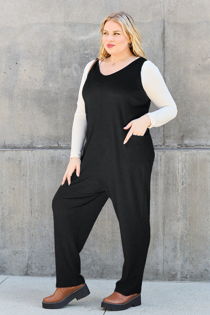 Double Take Full Size Sleeveless Straight Jumpsuit - UrbanEthereal