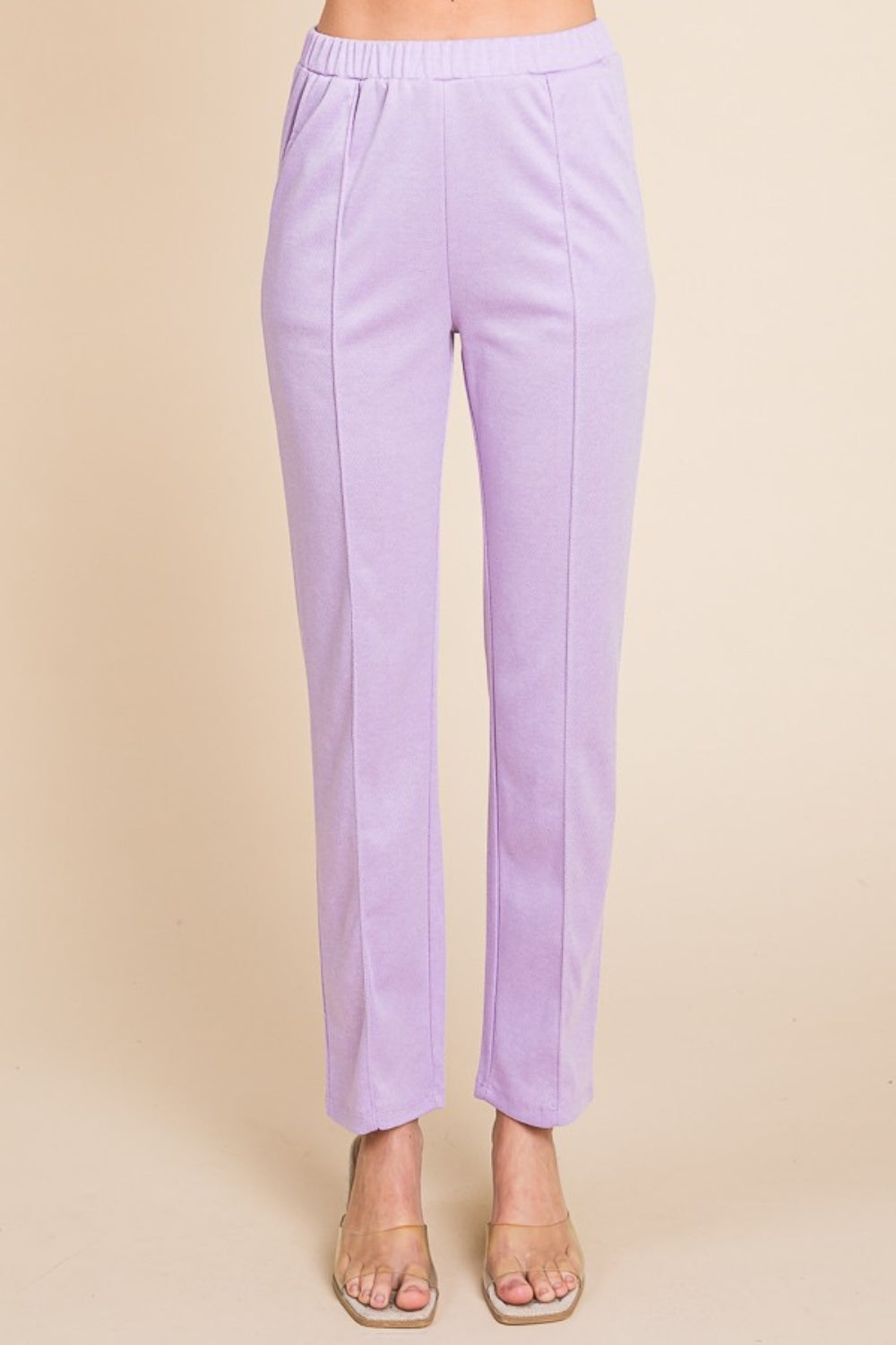 Culture Code Full Size Pin Tuck Detail Slim Pants - UrbanEthereal