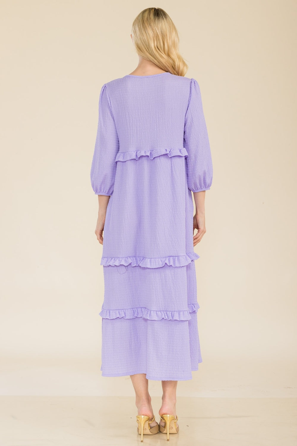 Celeste Full Size Tiered-Ruffle Midi Dress - UrbanEthereal