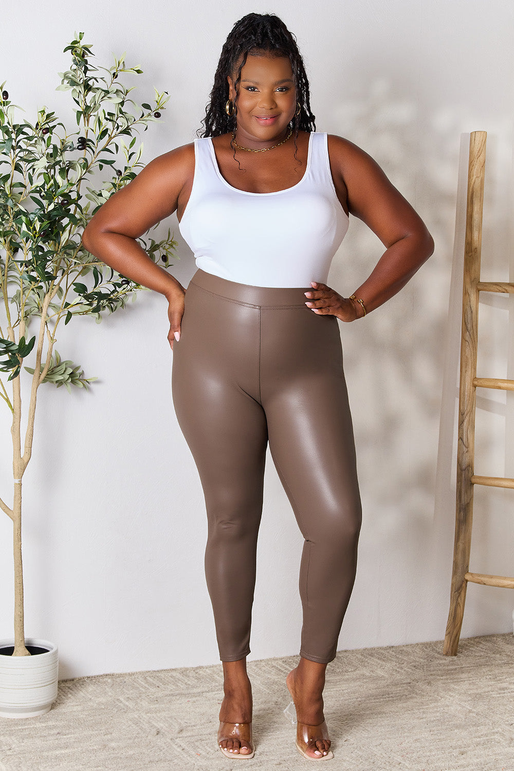 e.Luna Full Size High Waist Skinny Pants - UrbanEthereal