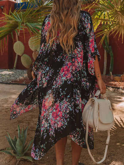 Printed Open Front Cover-Up - UrbanEthereal