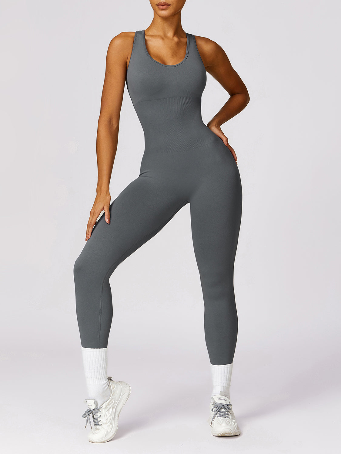 Basic Bae Sleeveless Cutout Racerback Active Jumpsuit - UrbanEthereal