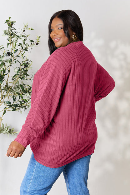 Basic Bae Full Size Ribbed Cocoon Cardigan - UrbanEthereal