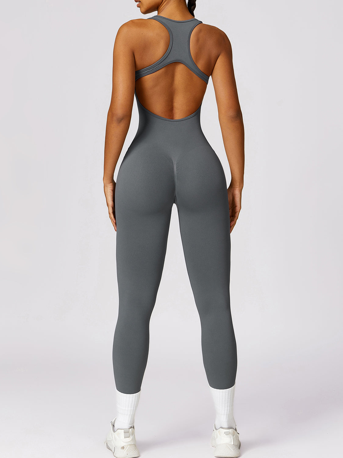 Basic Bae Sleeveless Cutout Racerback Active Jumpsuit - UrbanEthereal