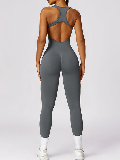 Basic Bae Sleeveless Cutout Racerback Active Jumpsuit - UrbanEthereal