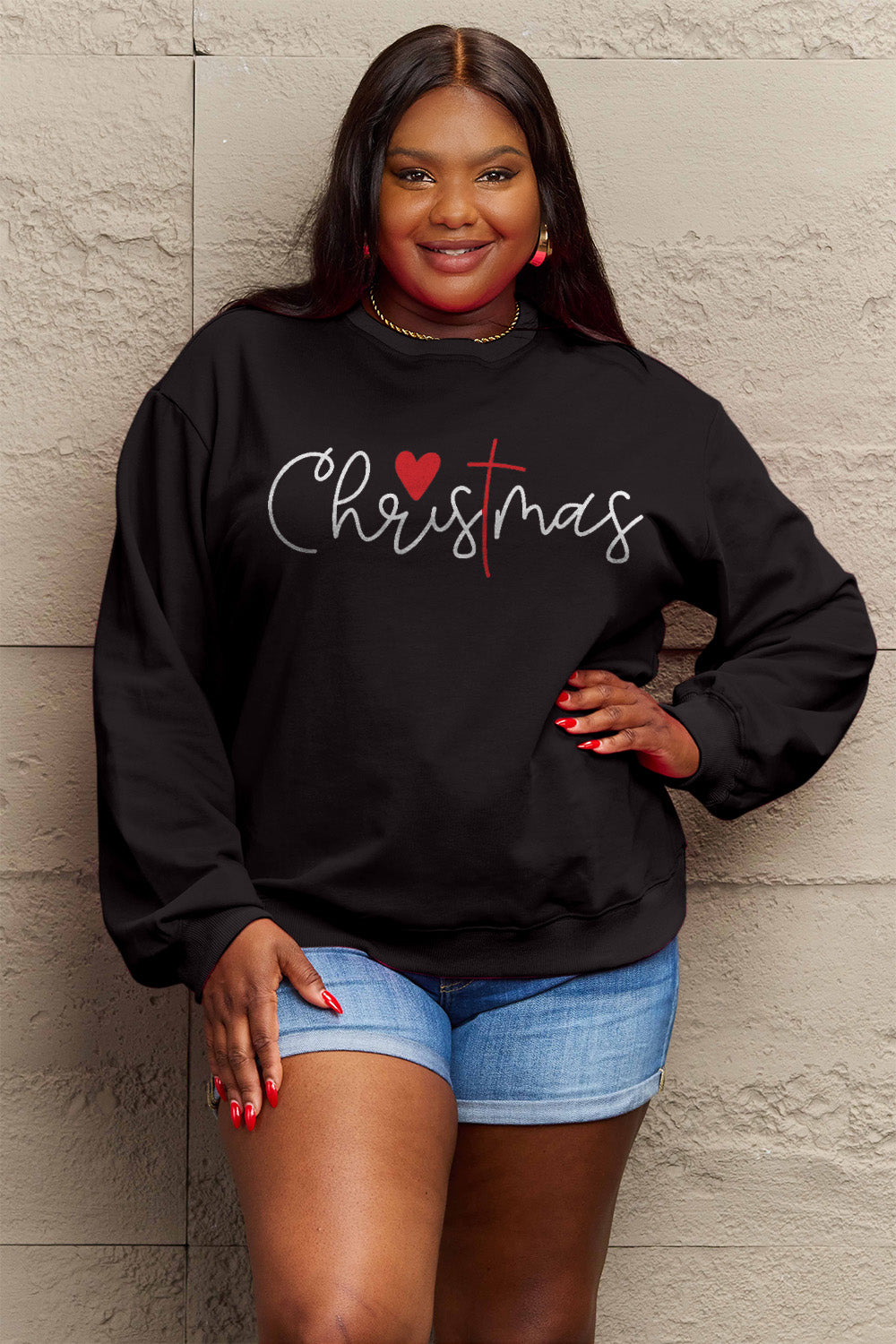 Simply Love Full Size CHRISTMAS Long Sleeve Sweatshirt