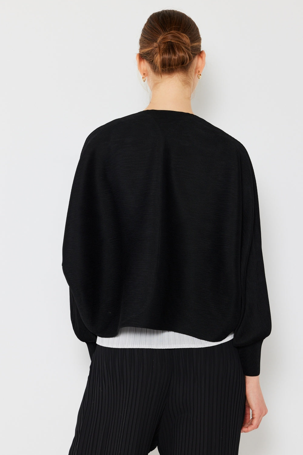 Marina West Swim Rib Pleated Puff Sleeve Bolero Cardigan - UrbanEthereal