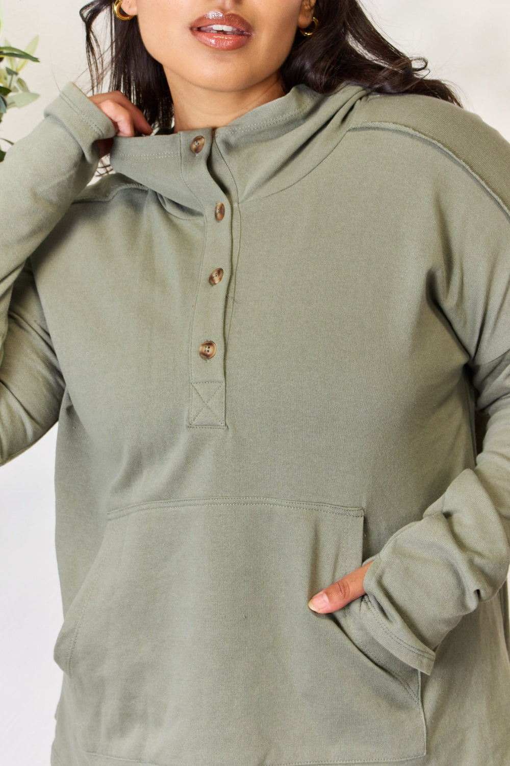 Culture Code Full Size Half Button Hoodie - UrbanEthereal