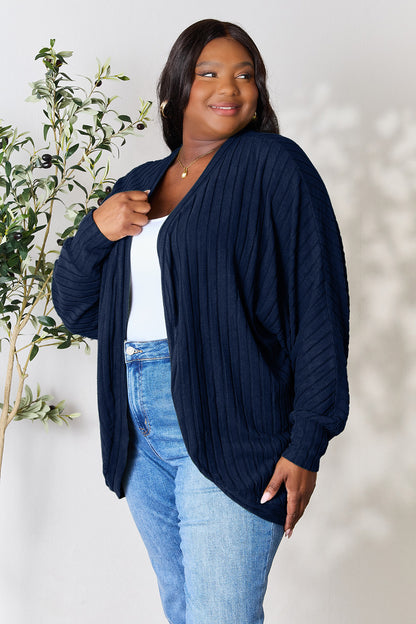 Basic Bae Full Size Ribbed Cocoon Cardigan - UrbanEthereal