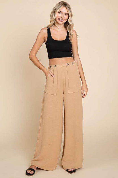 Culture Code Full Size High Waist Wide Leg Cargo Pants - UrbanEthereal