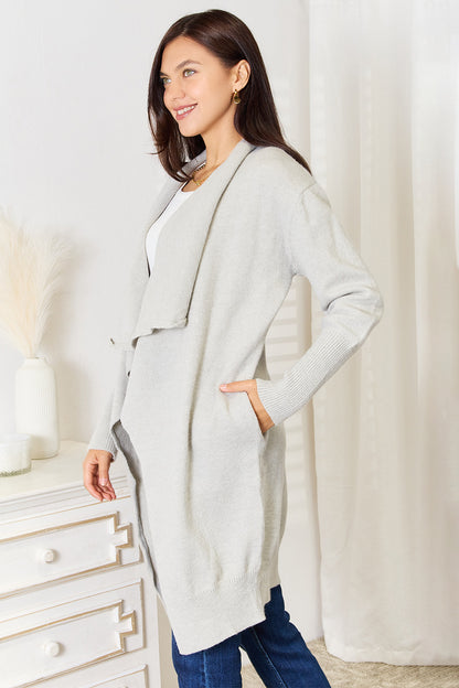 Open Front Duster Cardigan with Pockets - UrbanEthereal