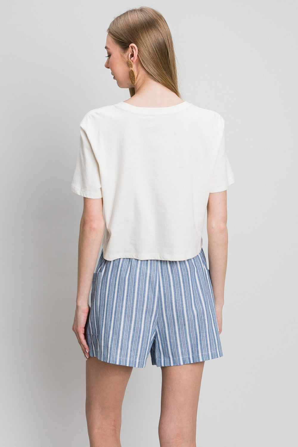 Cotton Bleu by Nu Label Yarn Dye Striped Shorts - UrbanEthereal