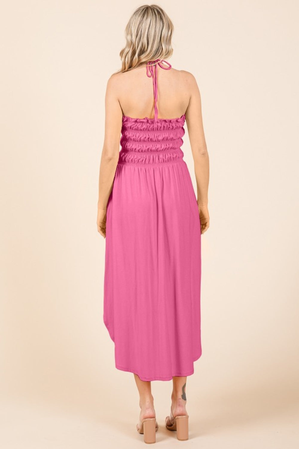 Culture Code Tie Back Shirring Dress with Pockets - UrbanEthereal