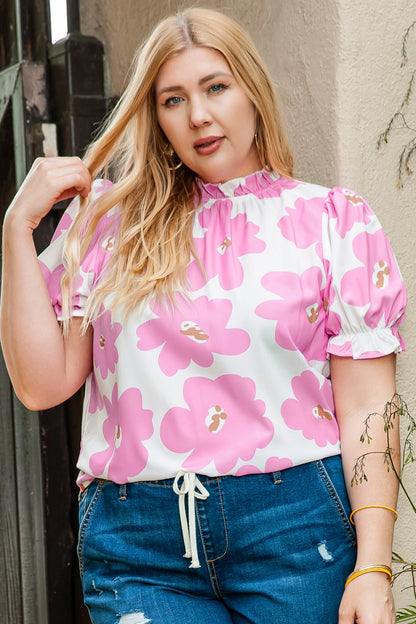 Plus Size Printed Round Neck Short Sleeve Top - UrbanEthereal