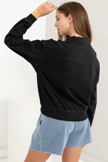 HYFVE Half Zip Drop Shoulder Sweatshirt - UrbanEthereal
