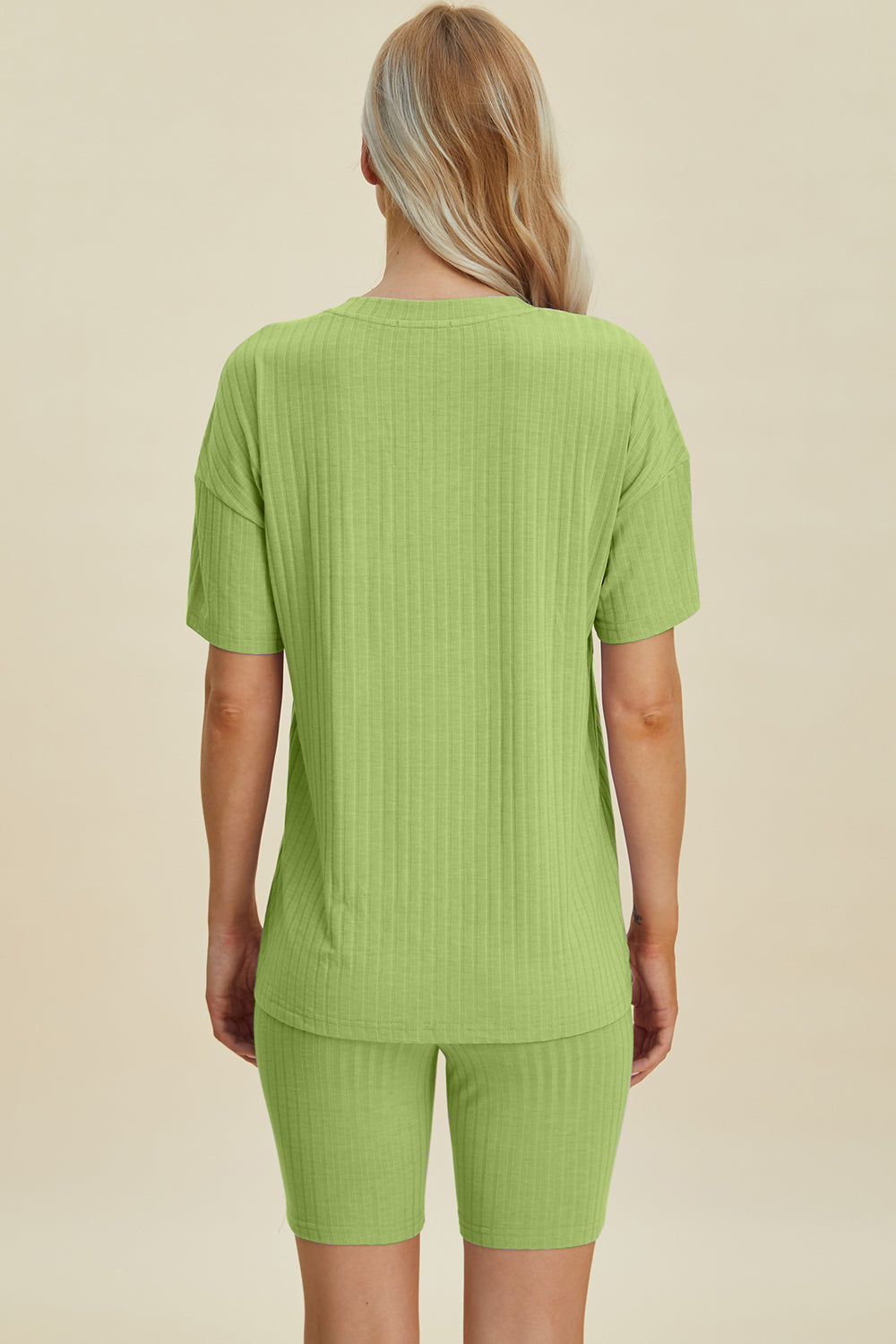Basic Bae Full Size Ribbed V-Neck Short Sleeve Top and Shorts Set - UrbanEthereal