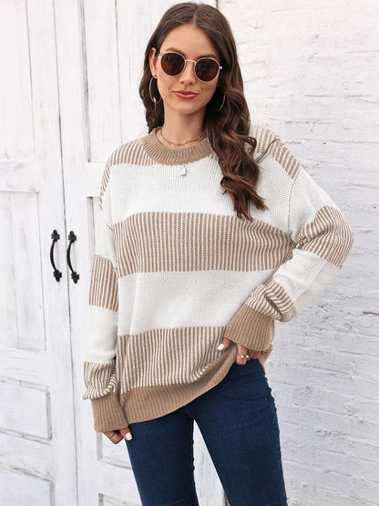 Full Size Round Neck Drop Shoulder Sweater