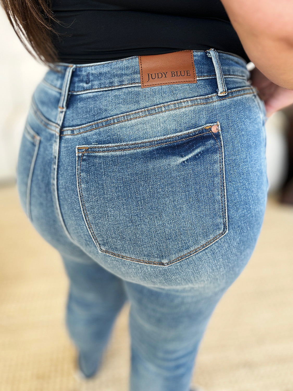 Judy Blue Full Size Mid Rise Rigid Magic Release Hem Jeans - UrbanEthereal