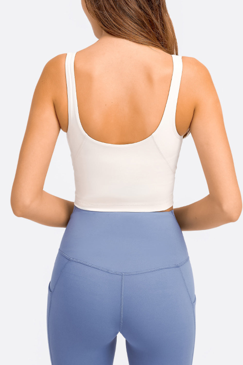 Deep V-Neck Crop Sports Bra - UrbanEthereal