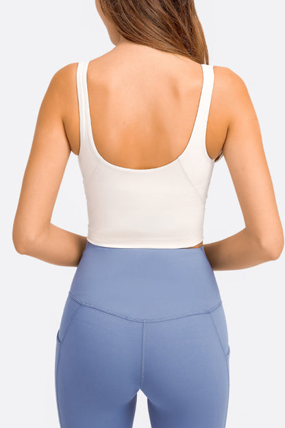 Deep V-Neck Crop Sports Bra - UrbanEthereal