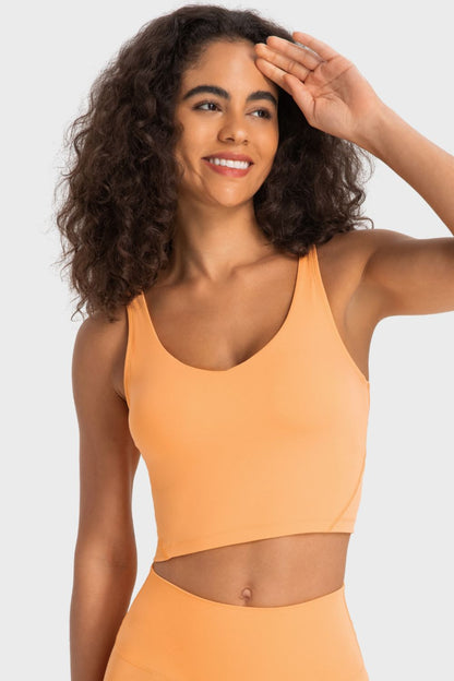 Deep V-Neck Crop Sports Bra - UrbanEthereal