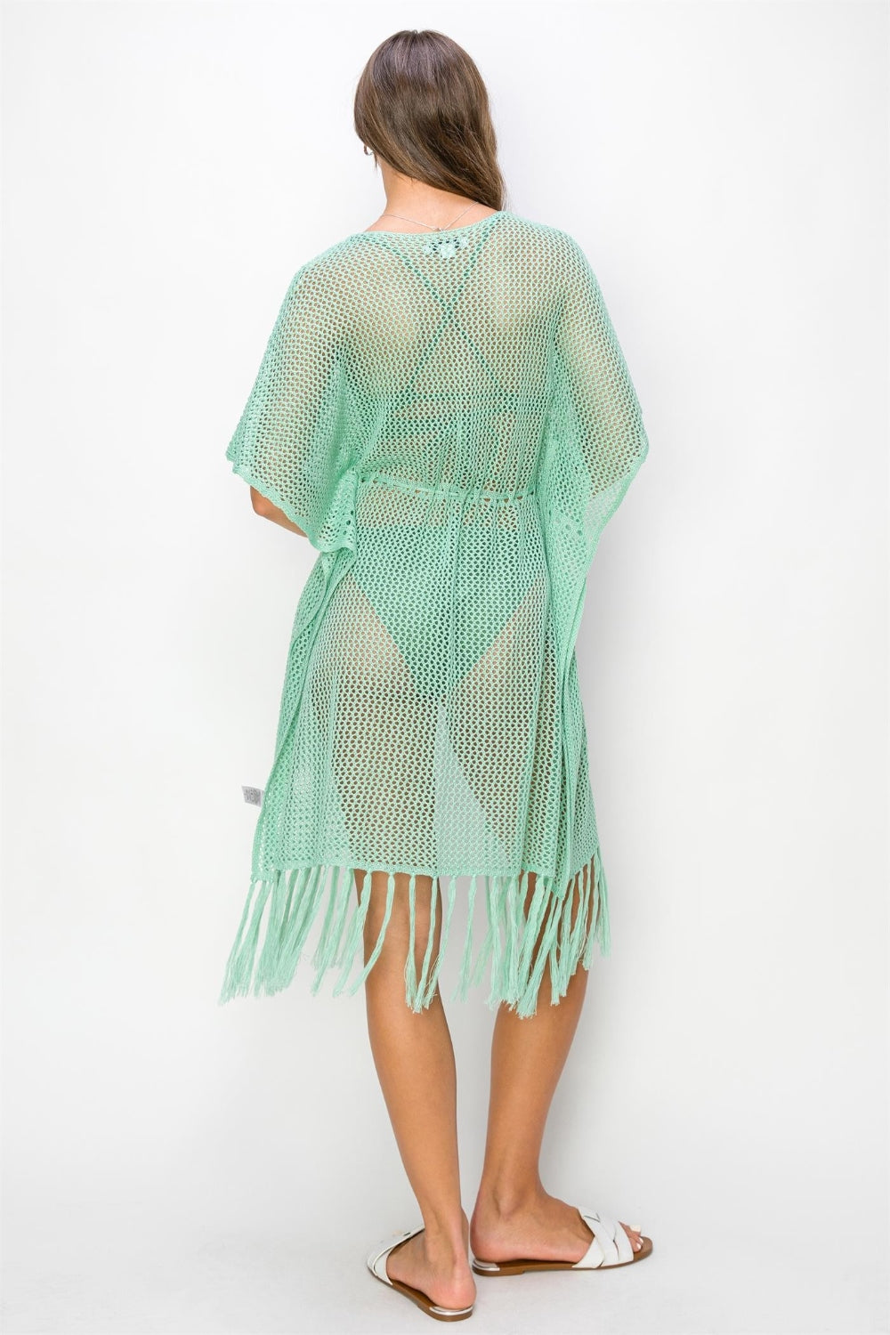 HYFVE Drawstring Waist Fringed Hem Cover Up - UrbanEthereal