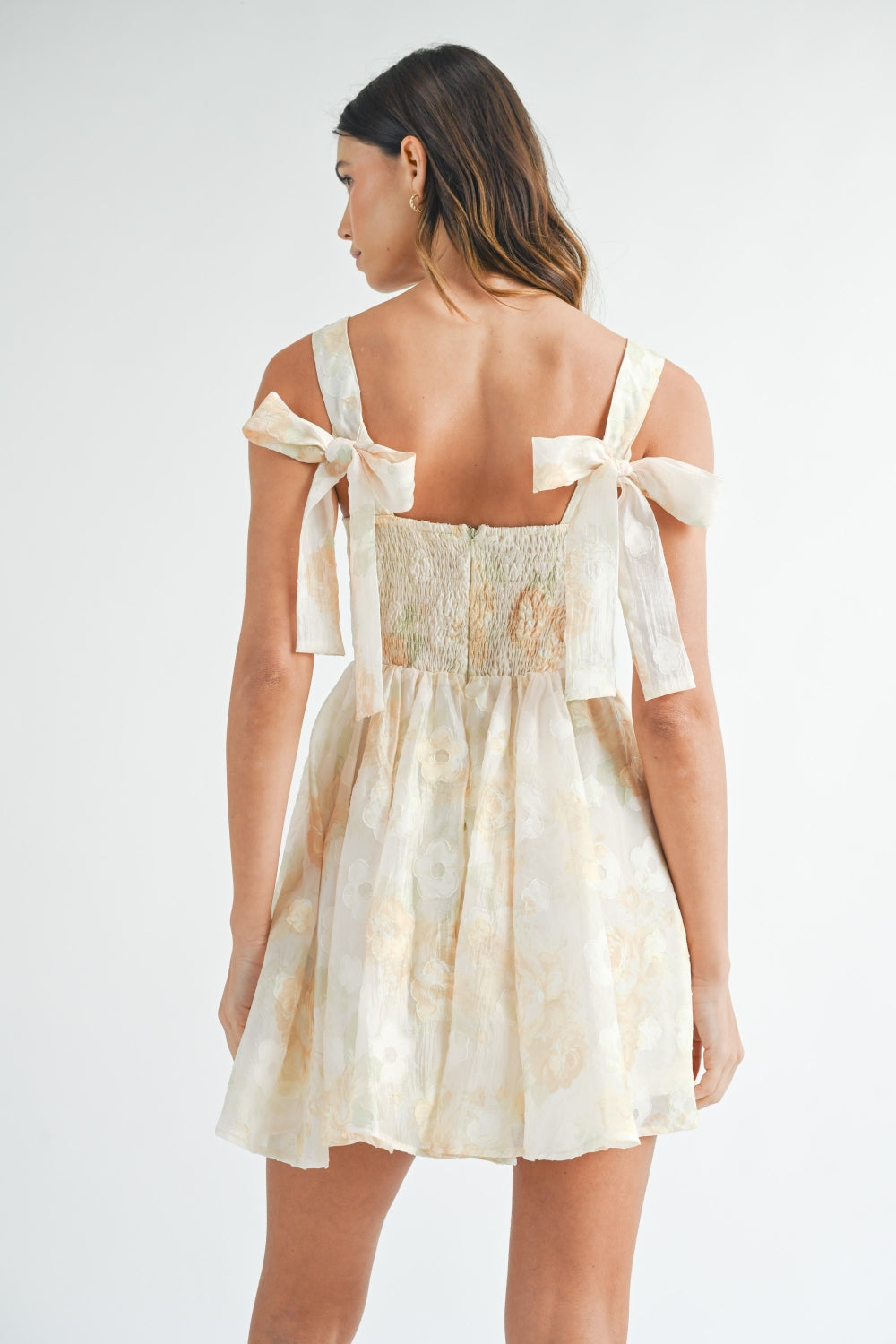 MABLE Textured Floral Corset Mini Dress - UrbanEthereal