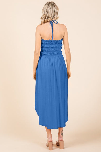 Culture Code Tie Back Shirring Dress with Pockets - UrbanEthereal