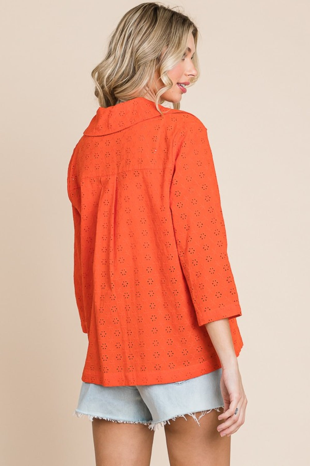 Culture Code Double Breasted Eyelet Jacket with Pockets - UrbanEthereal