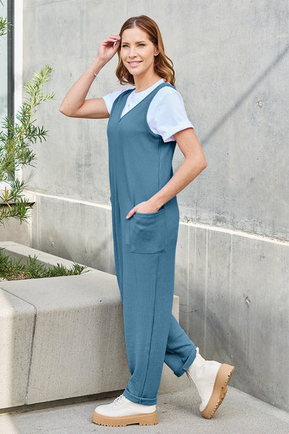 Double Take Full Size Sleeveless Straight Jumpsuit - UrbanEthereal