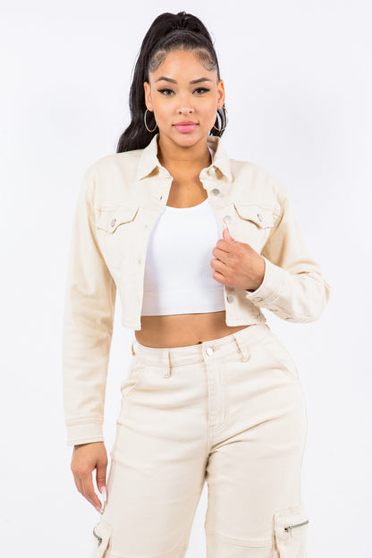 American Bazi Laced Back Cropped Jacket - UrbanEthereal